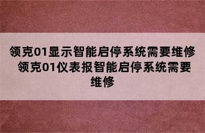 领克01显示智能启停系统需要维修 领克01仪表报智能启停系统需要维修